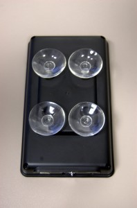 Suction cups underneath Con: Suction cups are located underneath